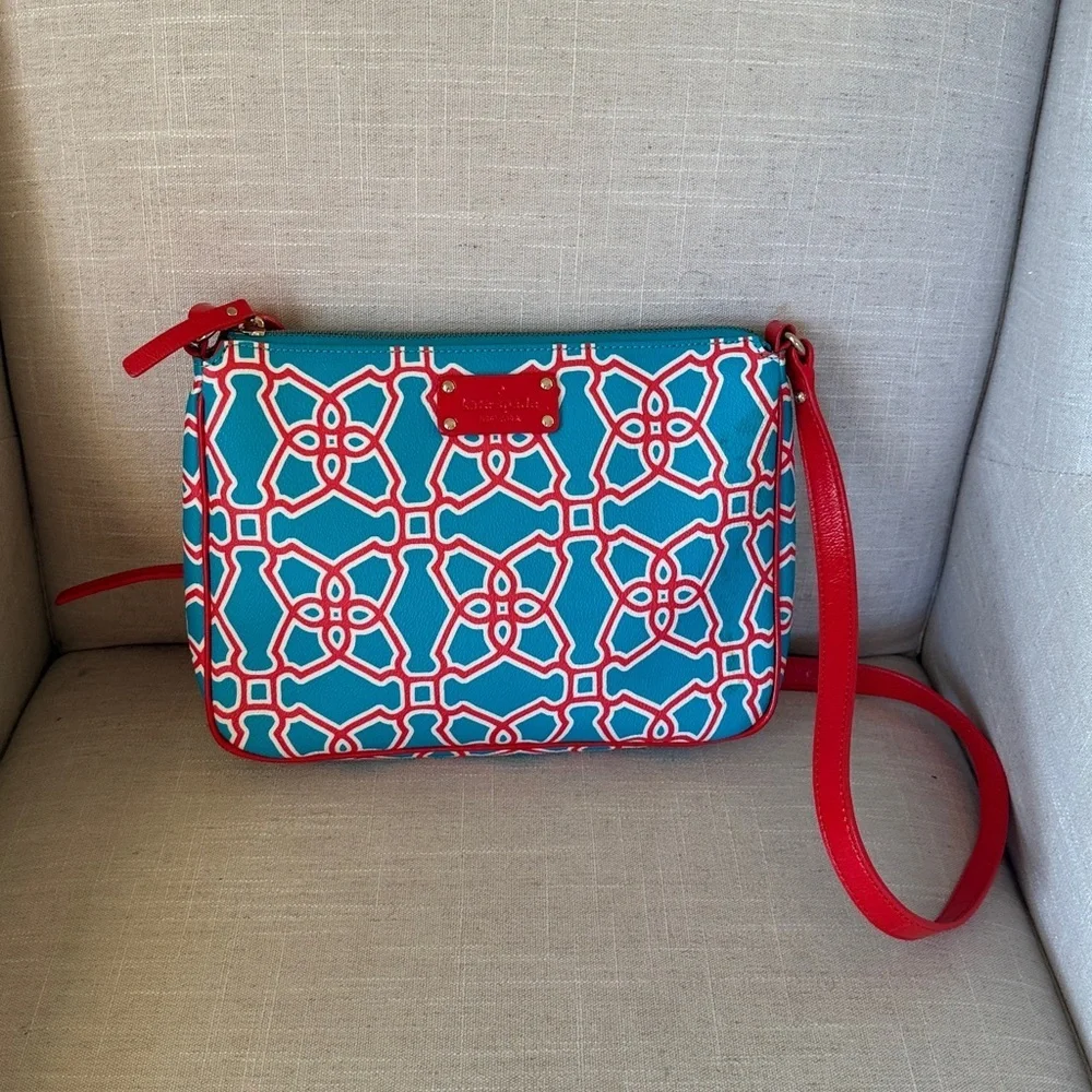 Kate Spade Imani Moroccan Leather bag Crossbody Women's Multicolored Red Blue